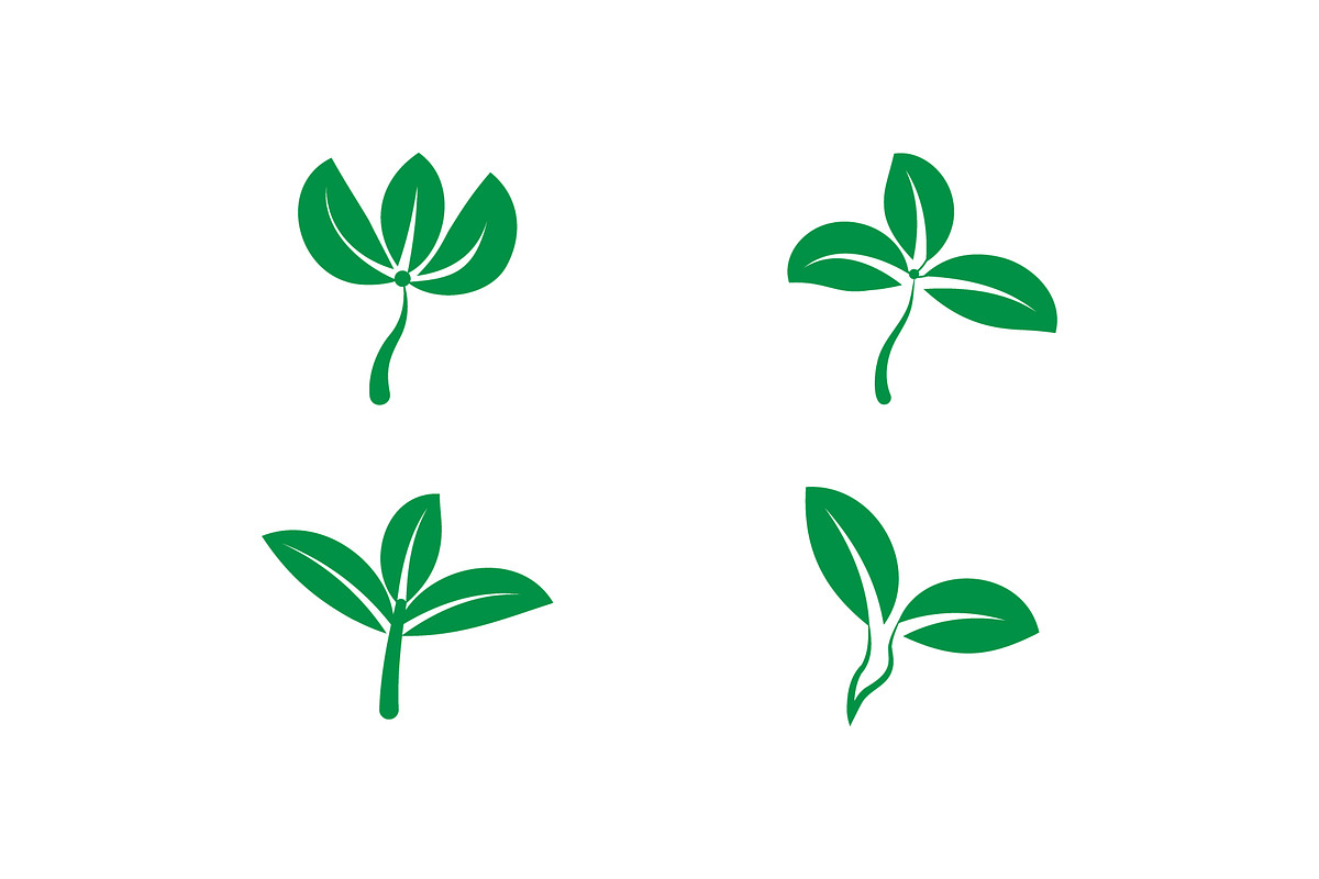 Green Leaf Icons Set, a Work Illustration by Lakhan1998 (Photo 2 of 5)