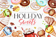 Holiday SWEETS Year-Round SET, a Food Illustration by Eva Katerina (Thumbnail 1 of 13)