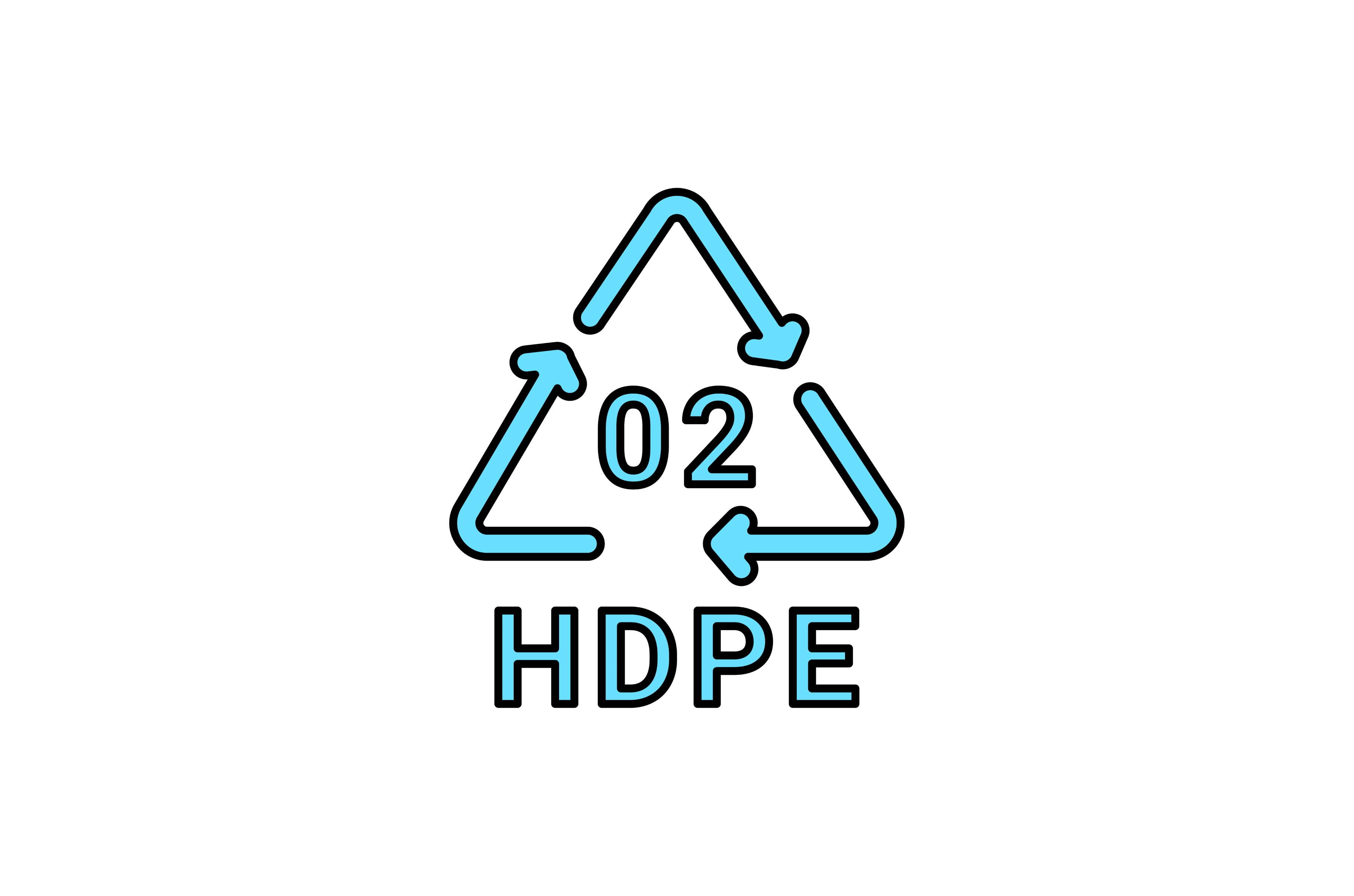 Plastic recycling code HDPE 2 line, an Object Graphic by Backwoods_studio