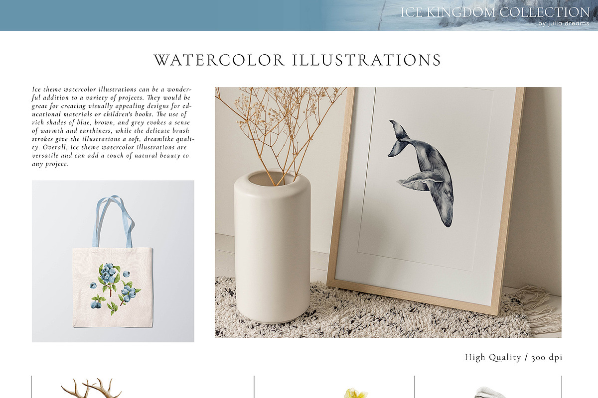 Ice Kingdom Watercolor Collection, an Object Graphic by Julia Dreams (Photo 5 of 11)