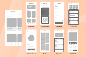 Travel Service Wireframe Apps