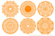 Orange Lace Doily Vectors, an Illustration by Amanda Ilkov (Thumbnail 4 of 4)