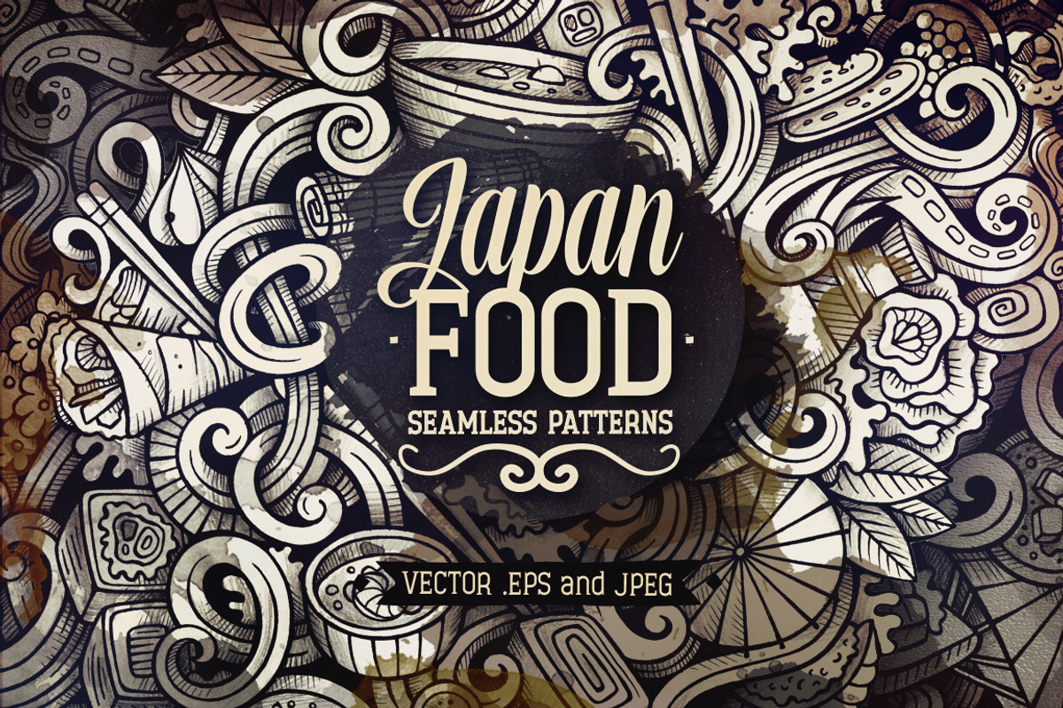 Japan Food Graphics Patterns, a Pattern Graphic by BALABOLKA (Photo 1 of 5)
