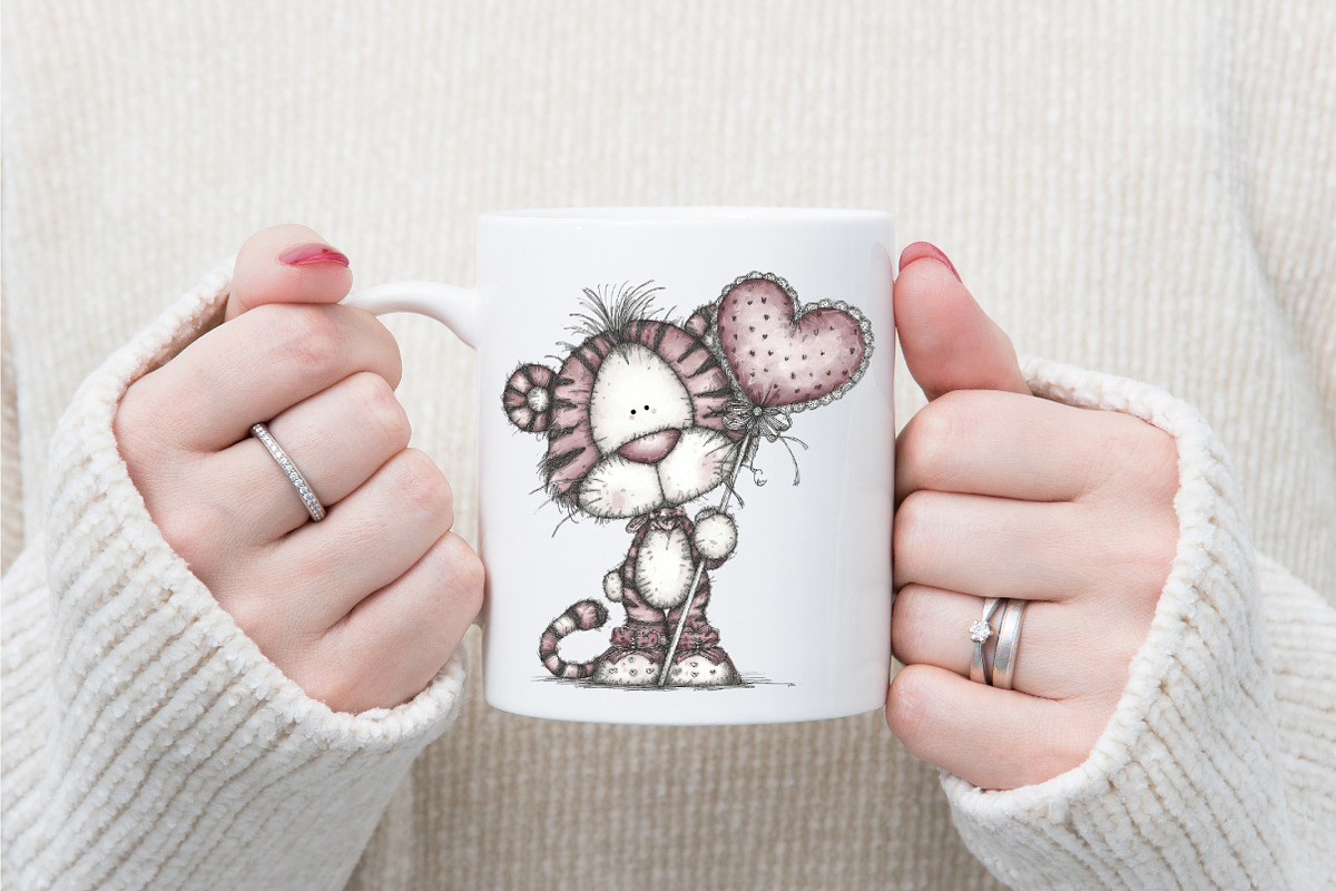Valentine's Whimsical Animals Clipar, an Illustration by designcity5 (Photo 5 of 5)