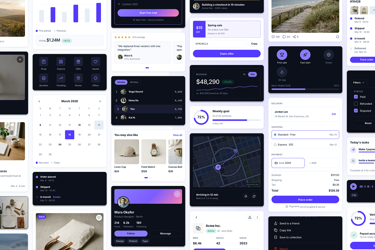 Novum UI Kit: 89 Blocks Light & Dark, an UI Kit Template by lynnn423 (Photo 6 of 7)