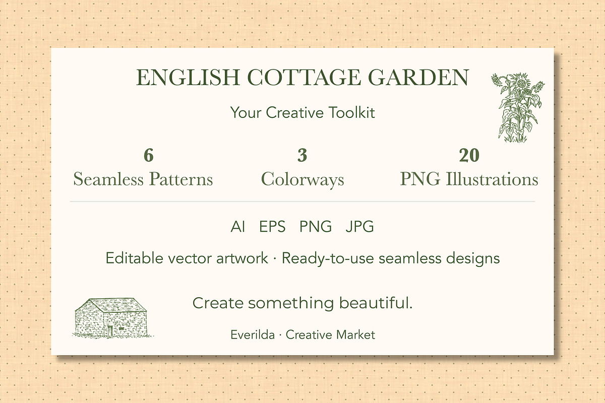 English Cottage Garden Patterns, a Pattern Graphic by Everilda (Photo 9 of 9)