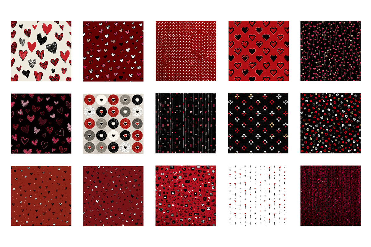 valentines themed digital papers, an Illustration by CreationArt (Photo 2 of 5)