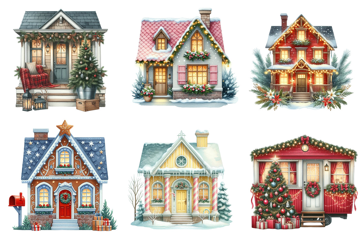 Christmas Home Clipart Bundle, an Illustration by CreationArt (Photo 2 of 5)