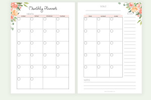 Monthly Planner A5 Inserts