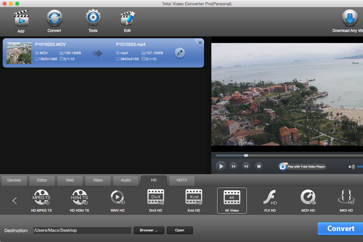 Total Video Converter Pro for Mac/PC, a Product Mockup by EffectMatrix