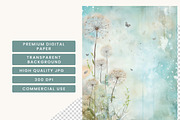 Vintage Dandelions Decorative  Paper, a Background Graphic by BusyDaydesign (Thumbnail 7 of 9)