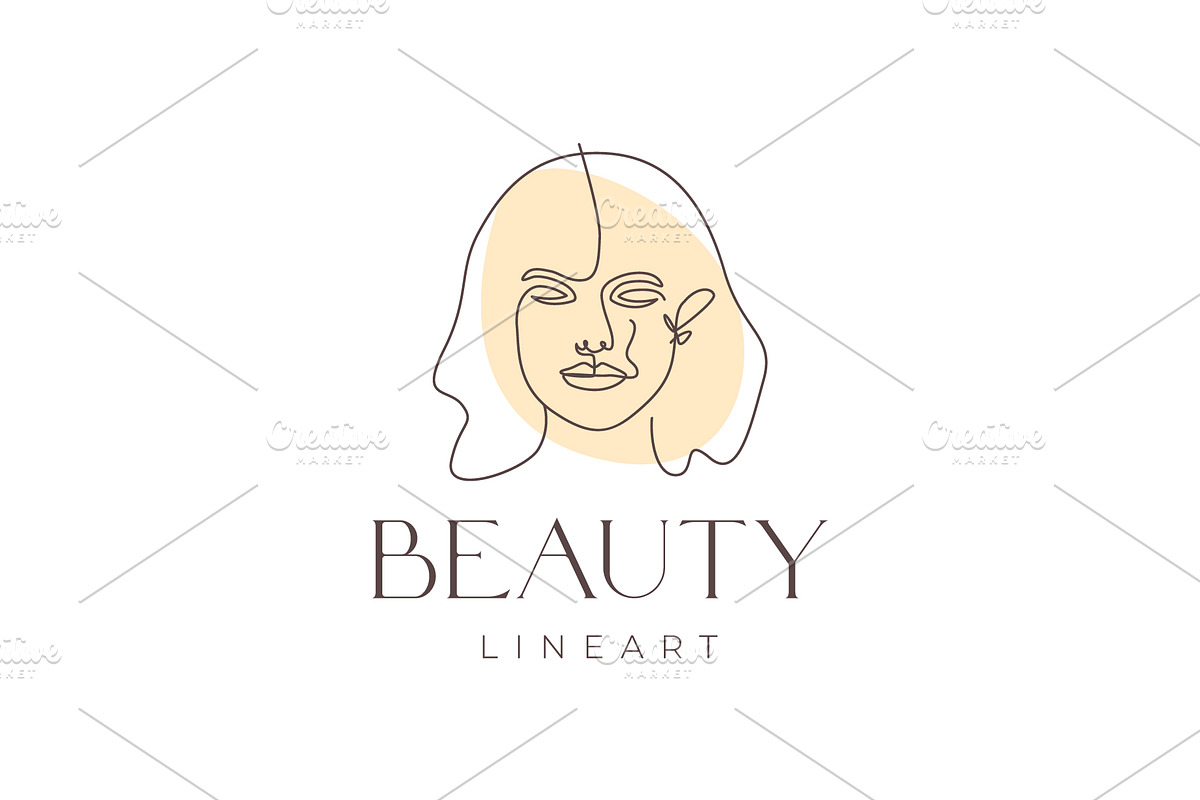 beauty face women long hair logo, a Branding & Logo Template by devastd