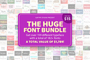 The Huge Font Bundle, a Script Font by Gatype (Thumbnail 1 of 11)