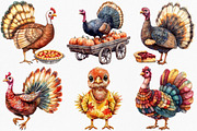 Thanksgiving Turkey Clipart, an Illustration by Canvas Craft (Thumbnail 3 of 8)