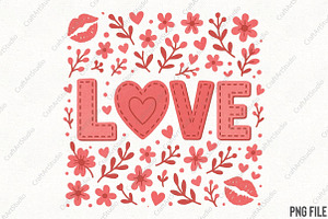 Valentines Love Floral PNG, an Illustration by CraftArtStudio