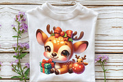 Watercolor Funny Baby Deer Clipart, an Illustration by CraftArtStudio (Thumbnail 3 of 6)
