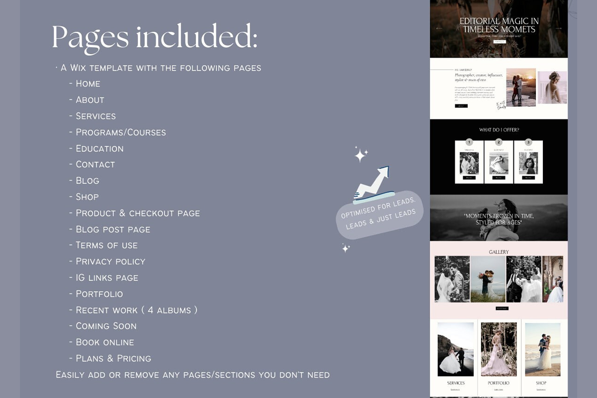 Wix website template photography, a Wix Template by Climbwithelevator (Photo 6 of 9)