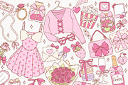 Coquette Valentine Clipart Bundle, a Seasonal Illustration by TitaLivingArt (Thumbnail 2 of 9)