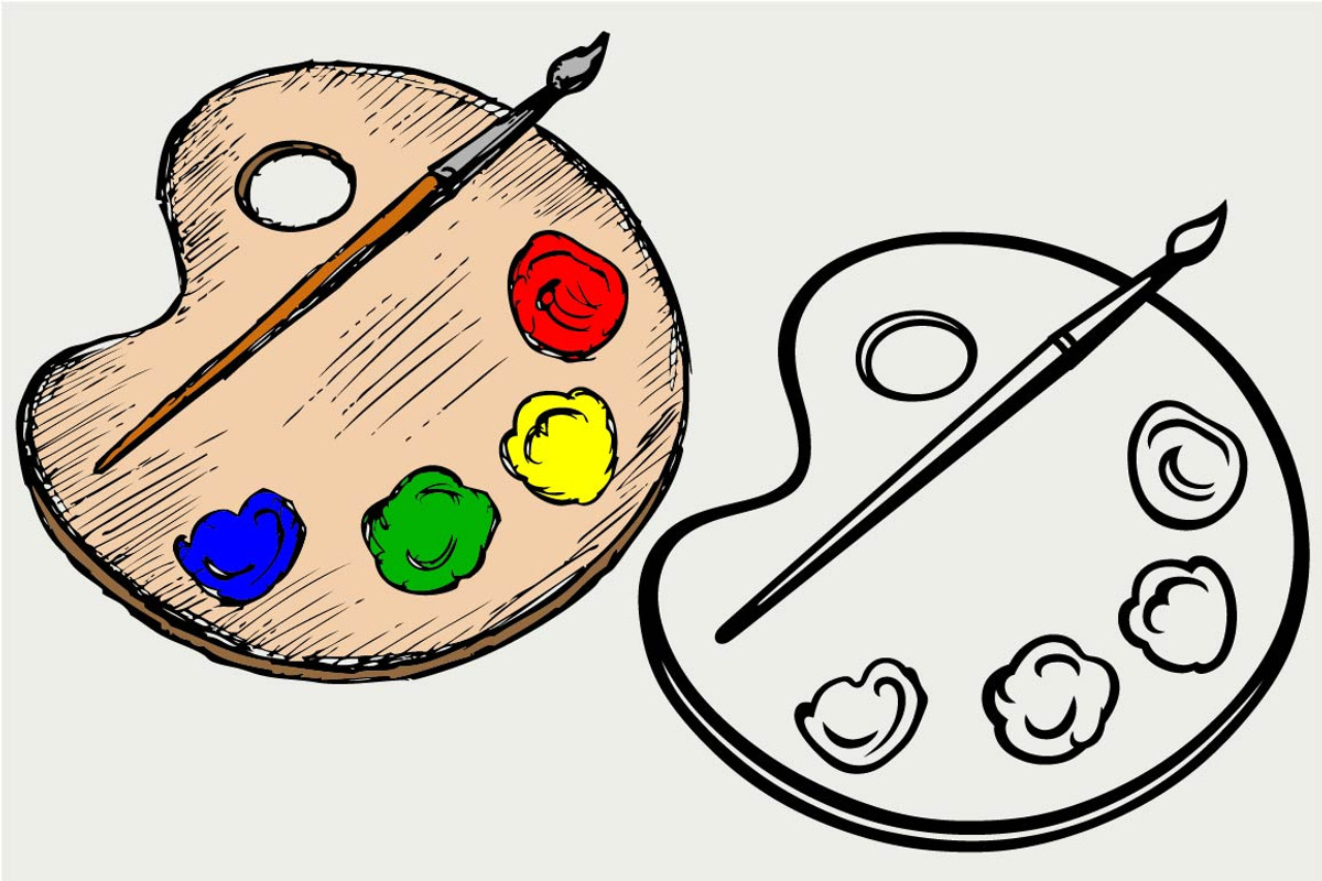 Artist's palette SVG, an Outline Icon by LineworkStock