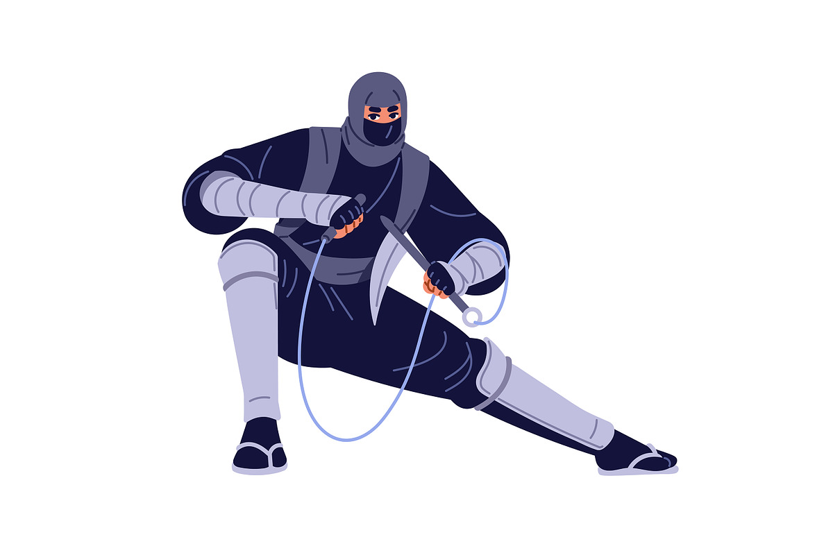 Ninja, shinobi, Asian warriors set, a Person Illustration by PaperTrident (Photo 8 of 16)