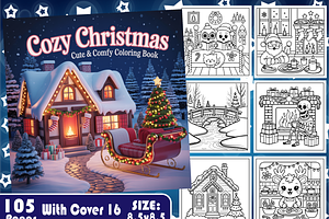 Cozy Christmas Cute & Comfy Coloring, an Animal Illustration by Design Zone