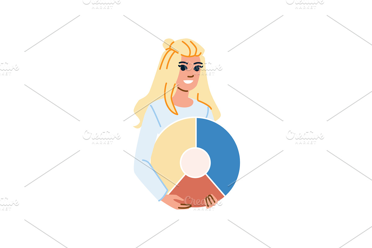 Project manager holding pie chart, a Finance Illustration by pikepicture