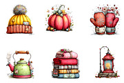Cozy Autumn Essentials Clipart B., a Seasonal Illustration by CreationArt (Thumbnail 5 of 5)