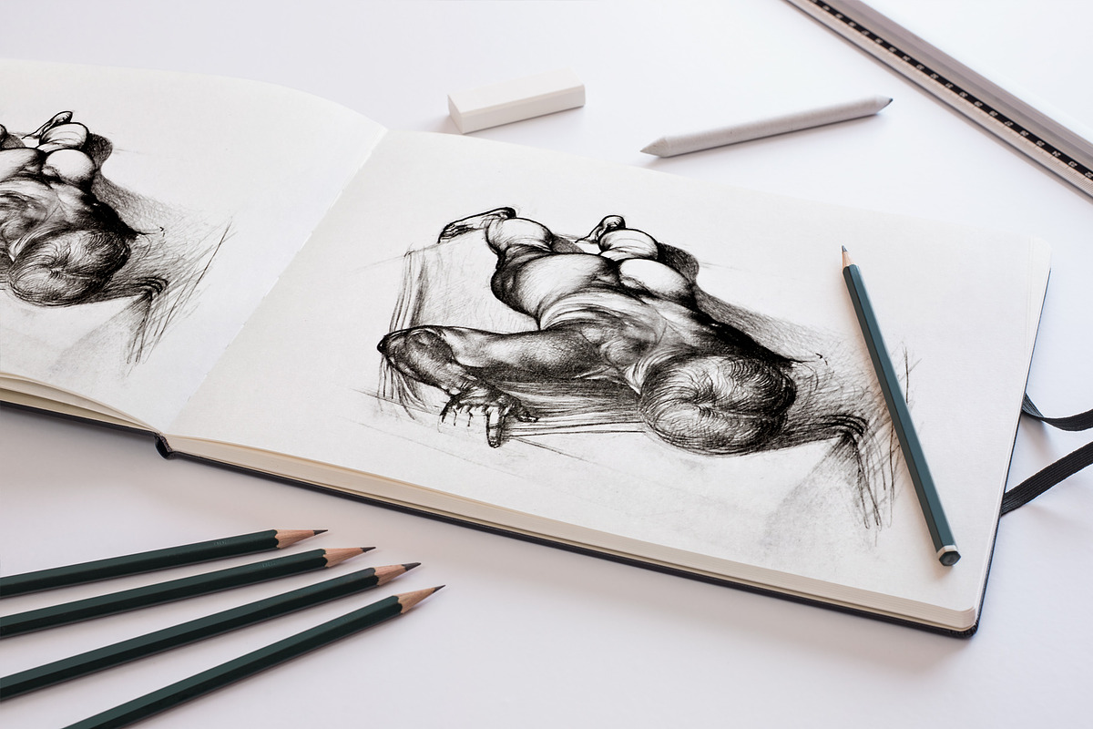 Artist and creative mockup set, a Pens & Pencil Mockup by INTERARTIVITY (Photo 4 of 25)