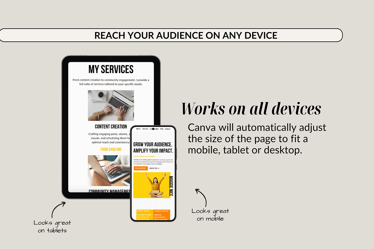 Social Media Manager Website Canva, a Landing Page Template by Preset Pixels (Photo 5 of 10)