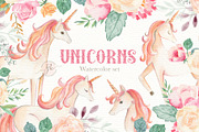 Unicorn Watercolor Set, an Illustration by Flora+Bear (Thumbnail 1 of 7)