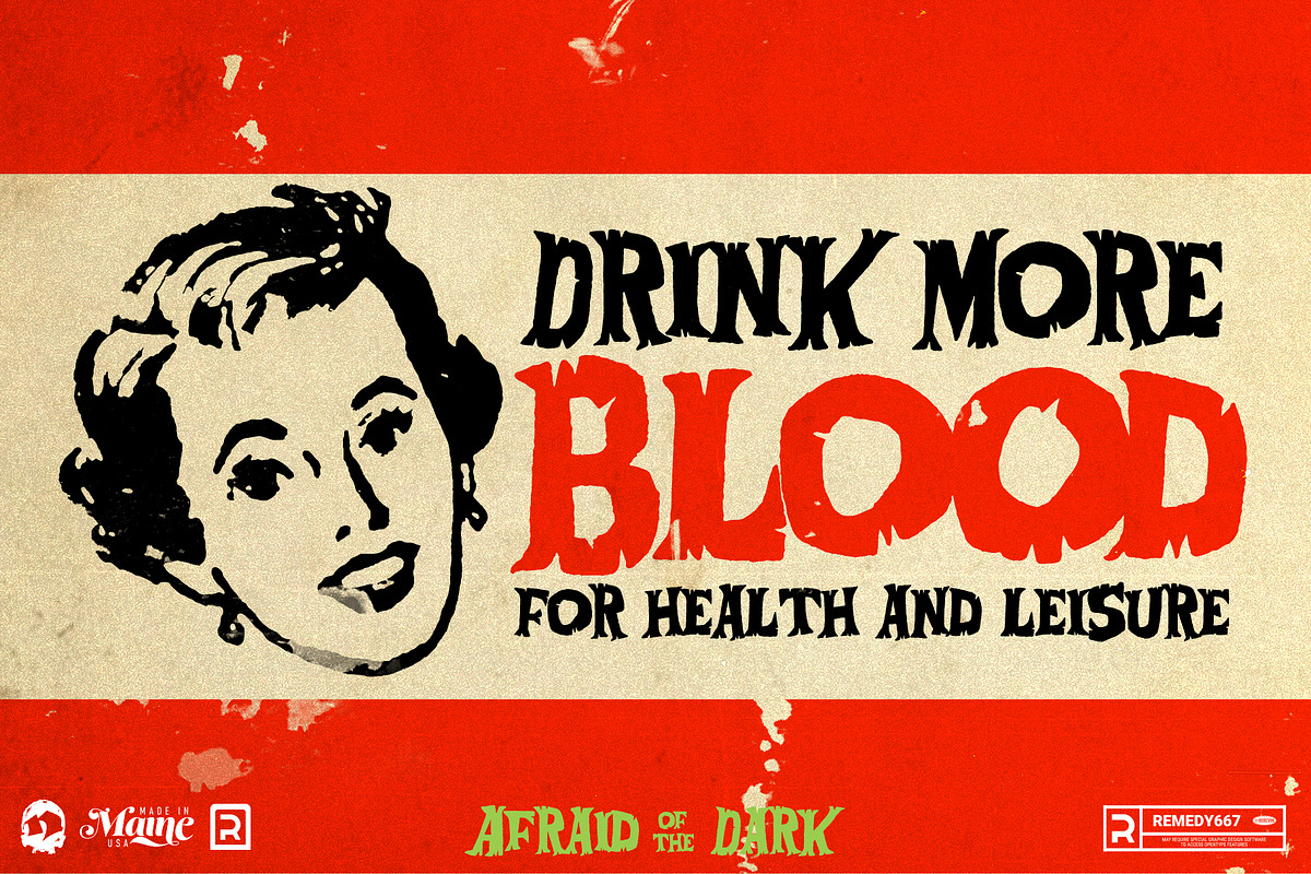Afraid of the Dark, a Font by Remedy667 (Photo 5 of 5)
