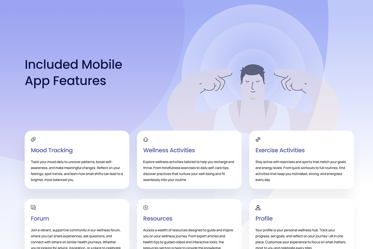 Mental Health & Fitness - UI Kit, an UI Kit Template by Arshad Ali (Photo 9 of 10)