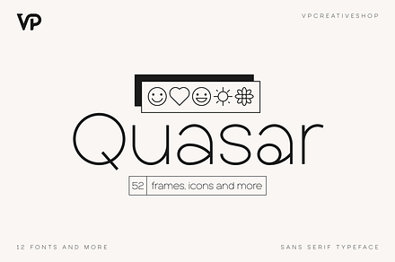 SALE! Quasar Sans Serif Typeface, a Sans Serif Font by VP Fonts