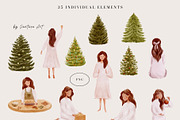 Watercolor Christmas Tree Scenes, a Person Illustration by Jenteva Art (Thumbnail 9 of 15)