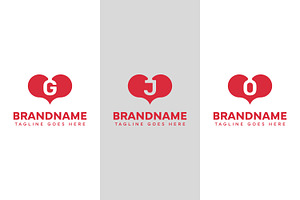 Letter G J O Love Logo Set, a Branding & Logo Template by Pray Art Design Studio