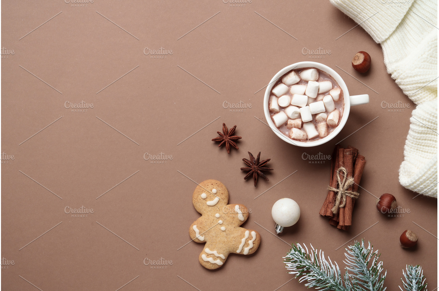 Mocha Mousse Winter flat lay, a Holiday Photo by Nadia-nb
