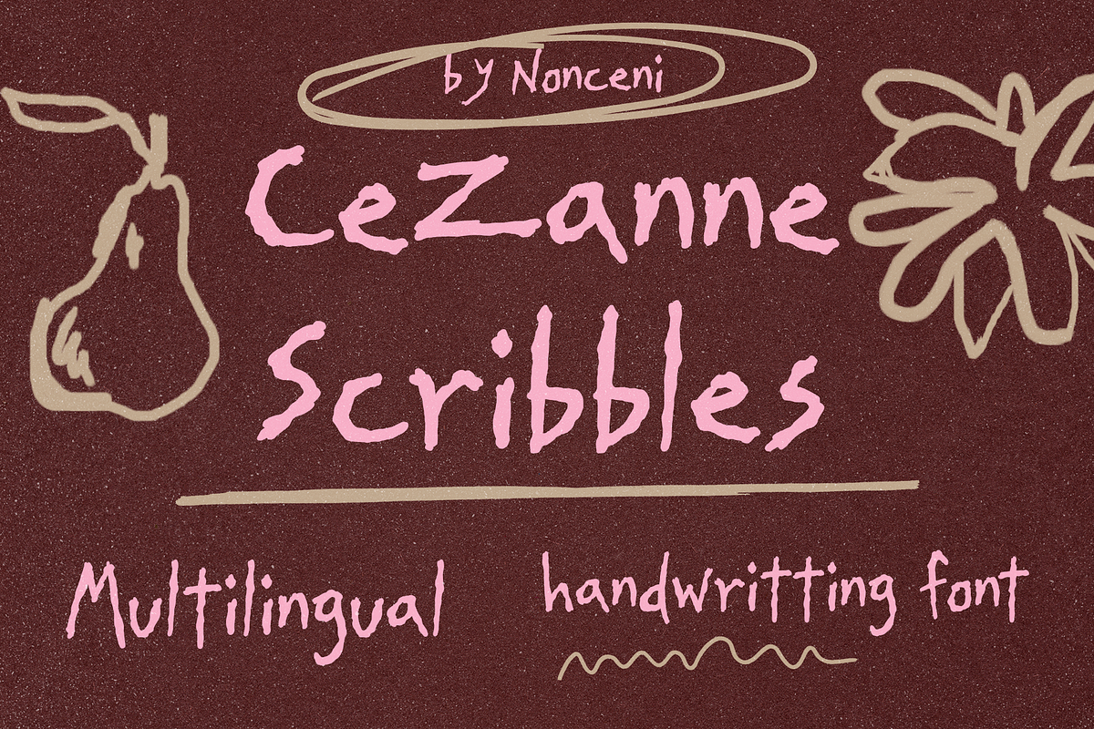 Cezanne Scribbles Inky Display Font, a Handwritten Font by Nonceni (Photo 1 of 11)