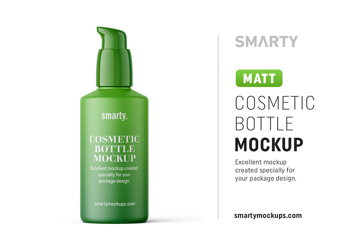 Matt cosmetic bottle mockup, a Packaging Mockup by Smarty Mockups (Photo 1 of 5)