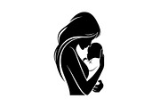 50 Mother and Baby Silhouette Bundle, an Illustration by Creativeshirt (Thumbnail 39 of 48)