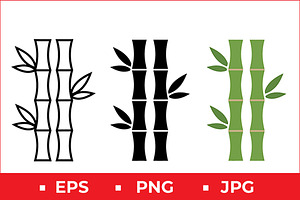 Stylized Bamboo Vector Design, a Solid Icon by Artonix