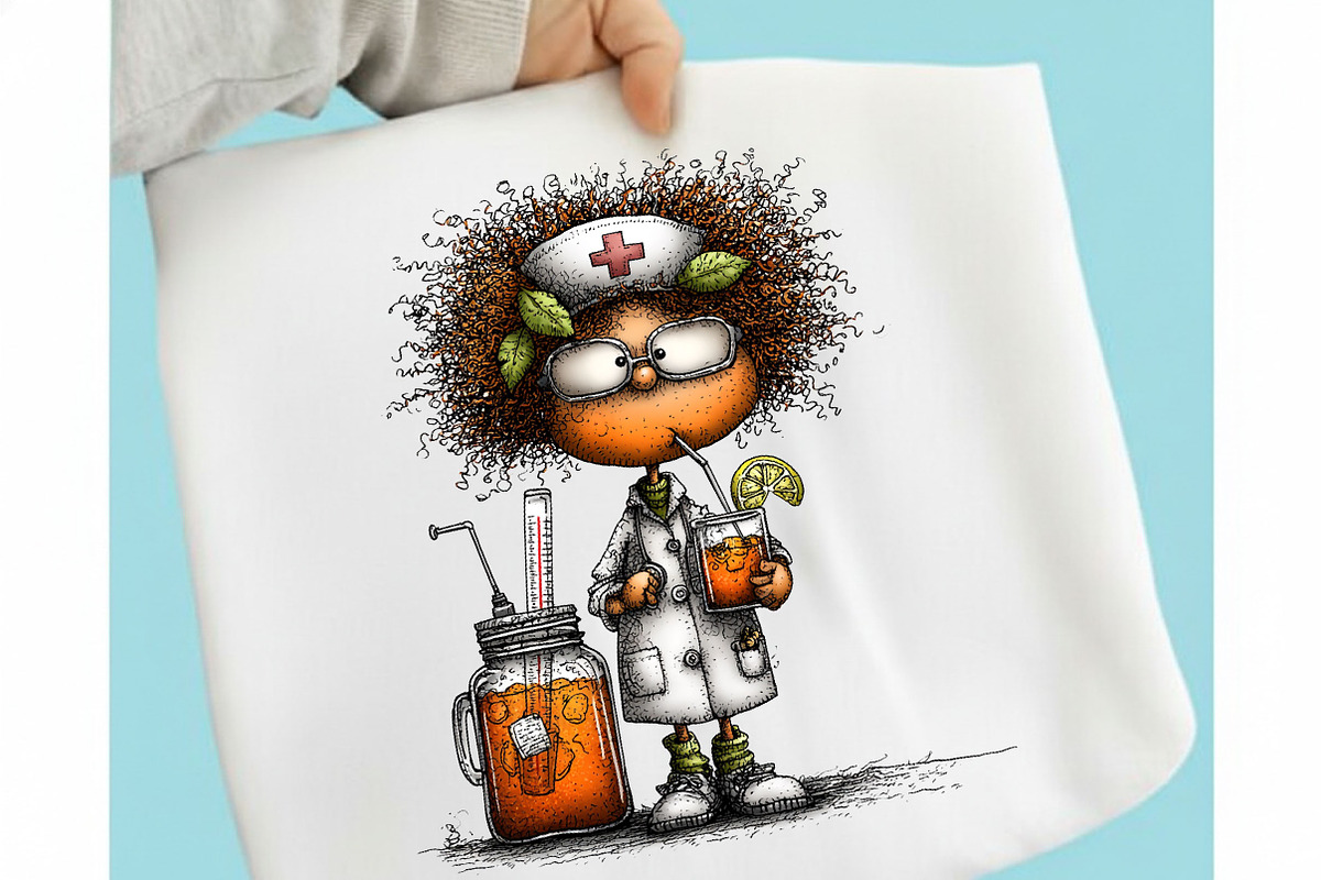 Whimsical Summer Nurse Clipart, a Seasonal Illustration by designcity5 (Photo 3 of 5)