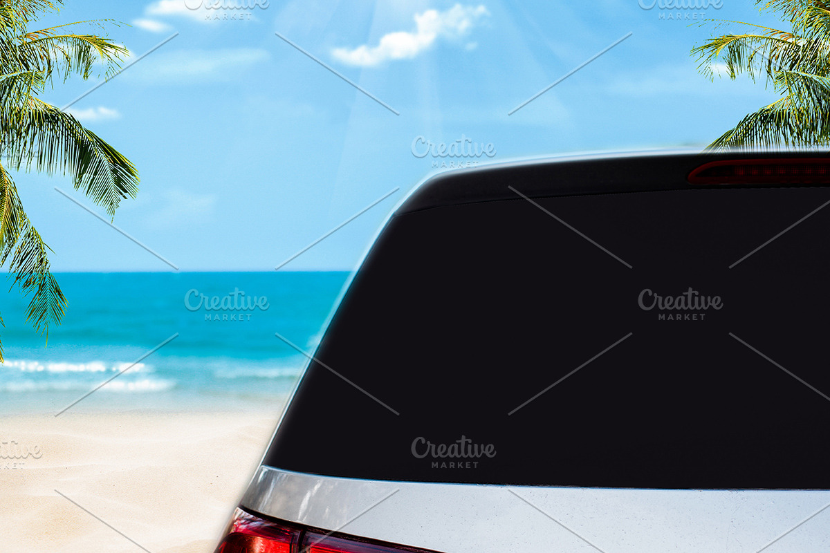 rear window mockup vinyl car sticker, a Mockup by VetalStock (Photo 3 of 5)