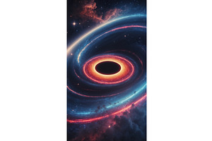 Vibrant cosmic black hole with, an Illustration by tilialucida