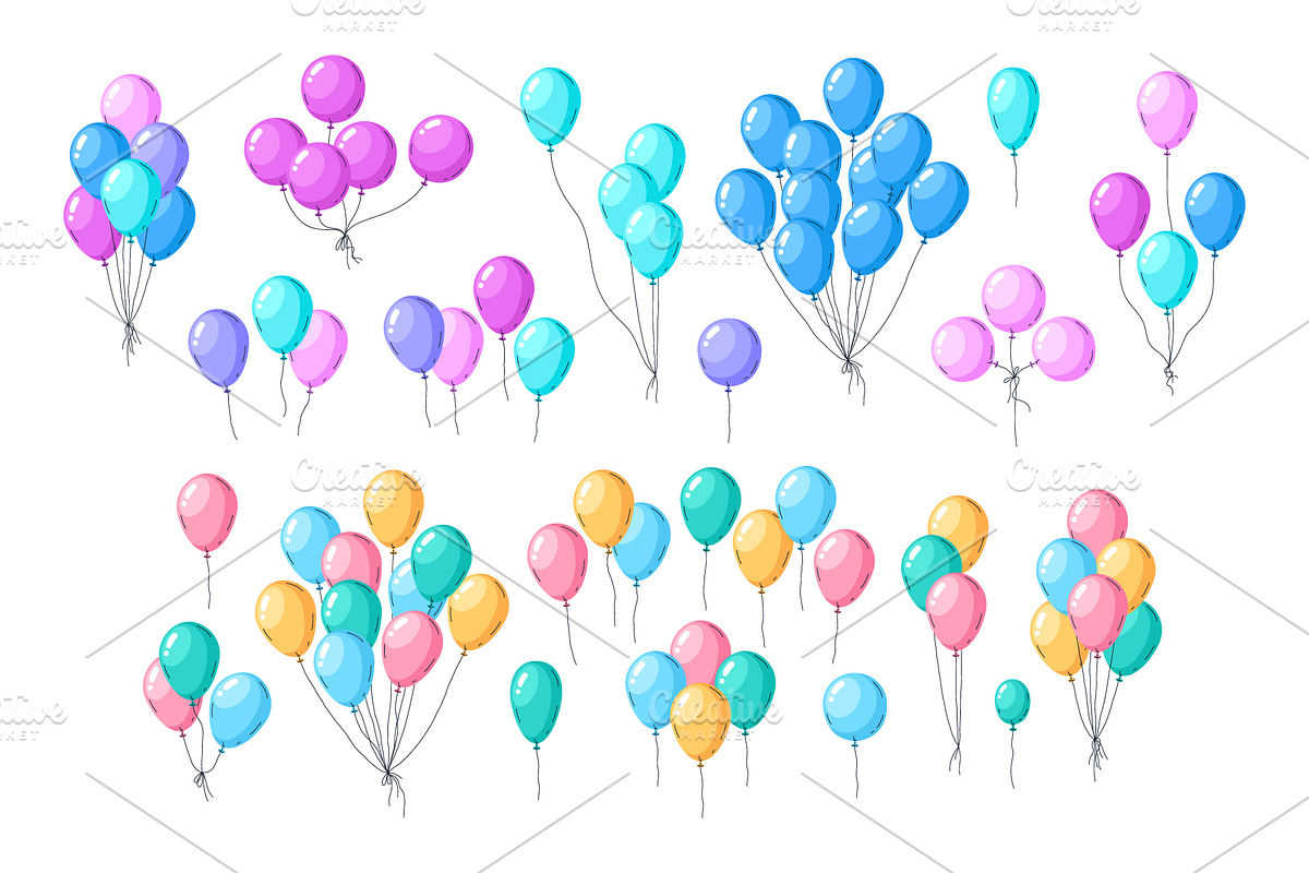 Colorful helium vector balloons, a Decorative Illustration by Torontotokio (Photo 2 of 6)