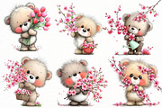 Whimsical spring teddy bear clipart, an Illustration by Designworld (Thumbnail 3 of 6)