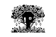 Tree House Silhouette SVG Bundle, an Illustration by jahid234 (Thumbnail 12 of 31)