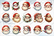 Cute Santa Face Clipart, an Illustration by designcity5 (Thumbnail 2 of 5)
