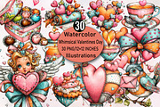 Whimsical Valentines Day Clipart Bu, an Illustration by SVGArt (Thumbnail 1 of 8)