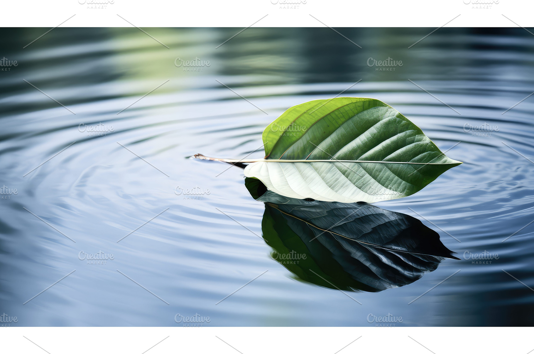 pond leaf leaves ai generated, a Nature Photo by pikepicture
