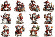 Christmas Whimsical Snowman Clipart, a Seasonal Illustration by Black Bird Studio (Thumbnail 3 of 7)